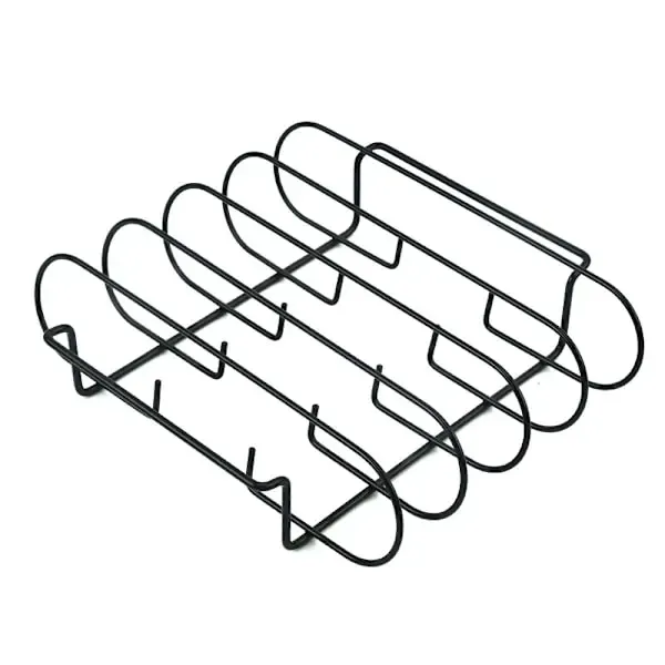 Portable Stainless Steel Grill Rack, Heat-Resistant Easy-Clean Cooking Grate for Camping, Picnics and Backyard Grilling, Black