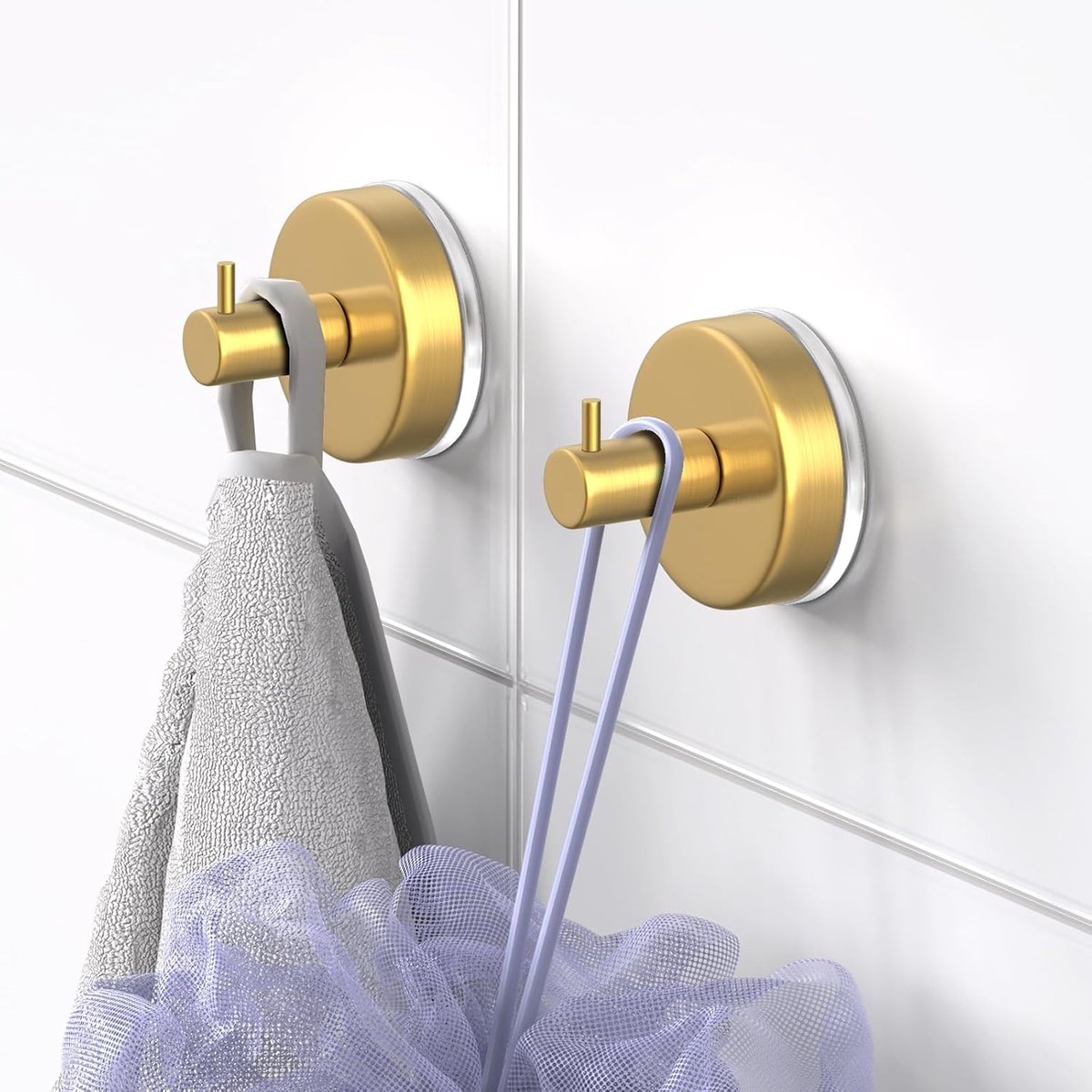 4 pieces - 6 × 5.5 cm - Suction cup hooks - Hooks with vacuum suction cup - towel hooks without drilling - waterproof - suction cup hook for shower — image 3