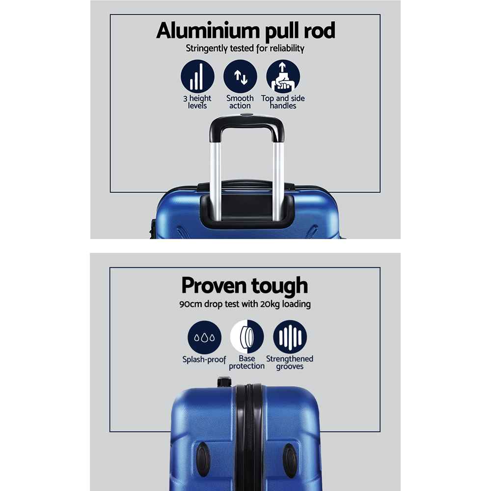 Wanderlite 2Set 20-28 Inch Luggage with TSA Lock Spinner Carry On Hard Shell Travel Suitcase Luggage Case Blue โ image 4