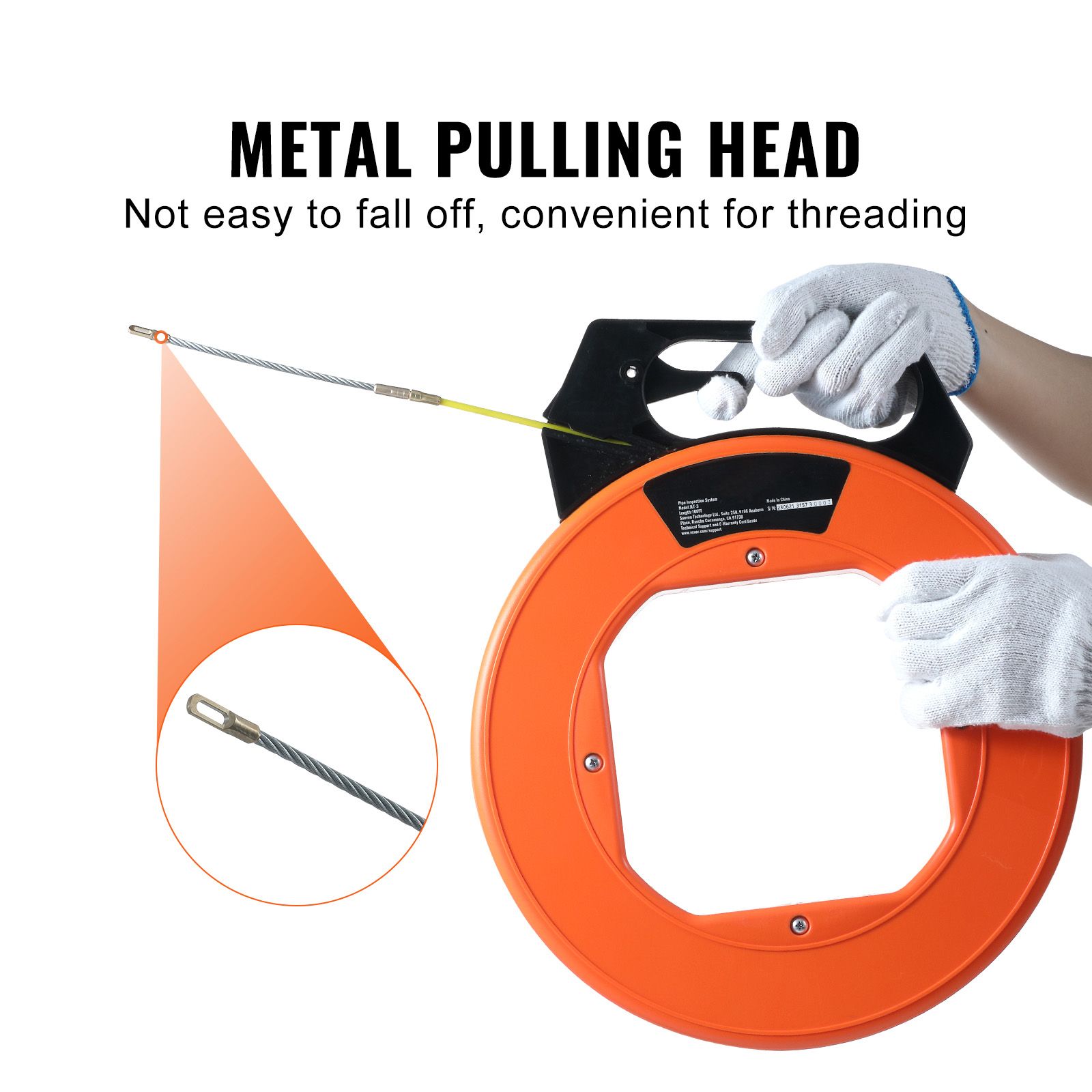 Fish Tape, 100 ft, 3/16-inch, Fiberglass Wire Puller with Optimized Housing and Handle, Easy-to-Use Cable Puller Tool, Flexible Wire Fishing Tools for Wall and โ image 6