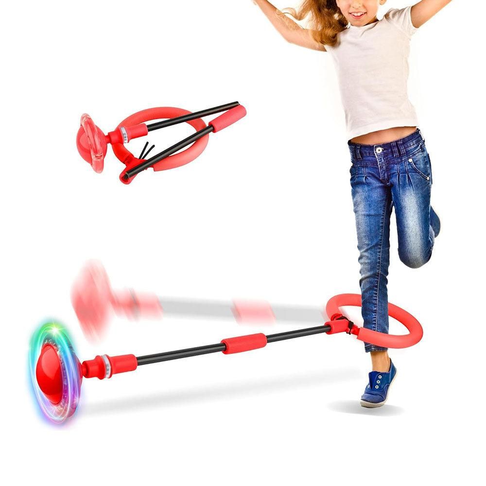 Foldable Skip Ball for Colorful Flashing Wheel Skip Ball Game Fitness Toys Red — image 5
