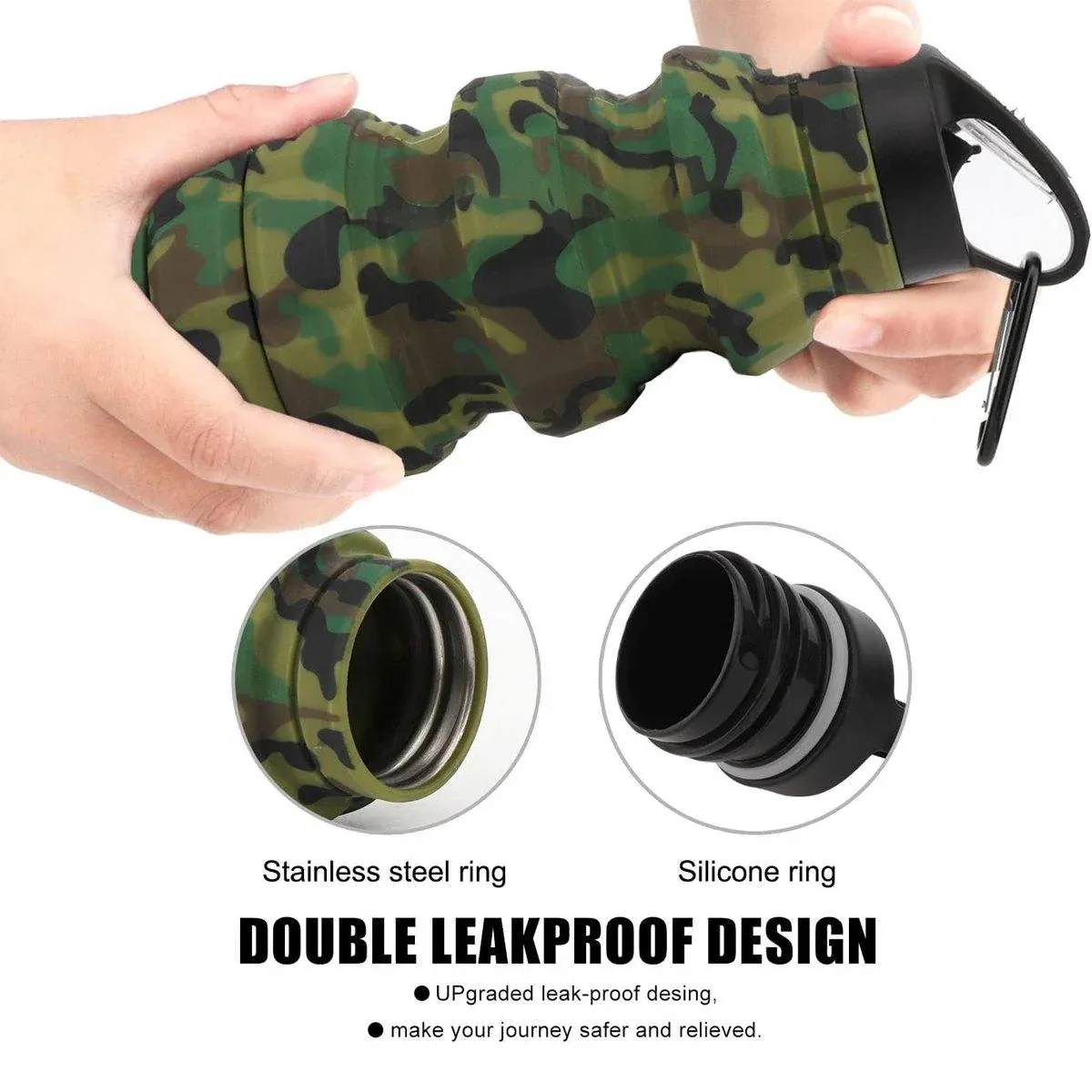 Plastic Grenade Water Bottle Silicone Riding Sports Kettle Retractable Folding Water Bottle — image 6