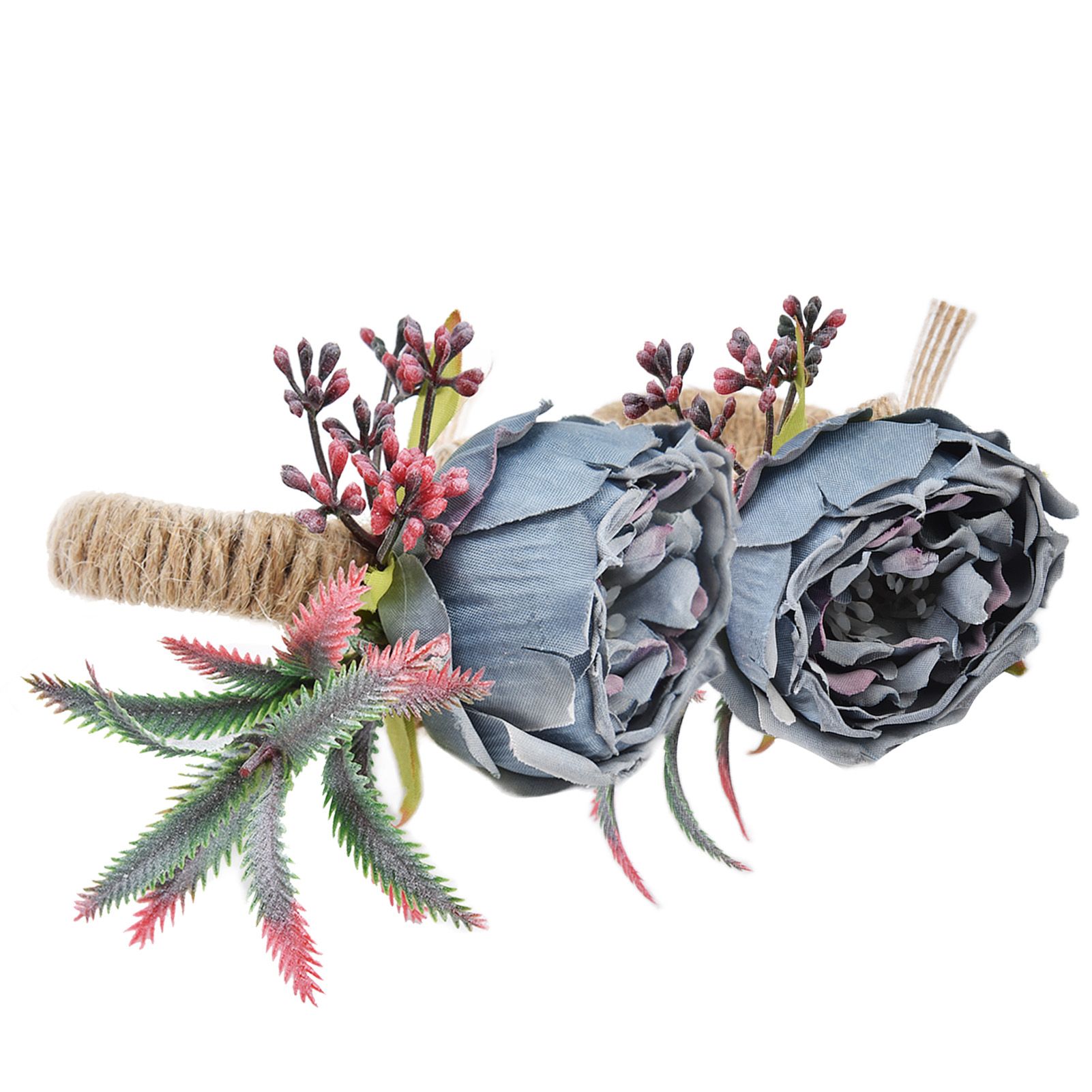 2Pcs Innovative Napkin Buckle Simulation Flower Napkin Ring Holder for Hotel RestaurantBlue — image 4