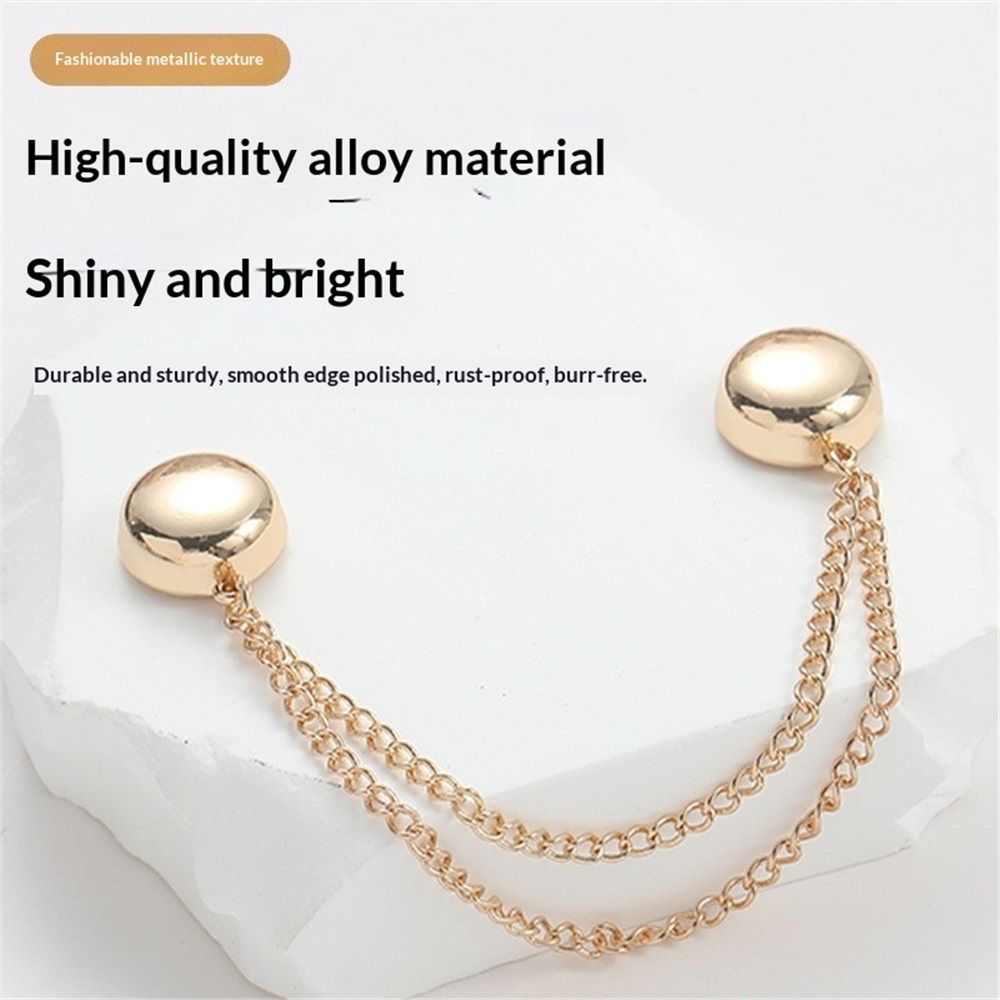 12pcs Magnetic Clothing Clips with Chain, Multi-Function Magnet Button Pins Hijab Cuff Clips for Fixing Hem of Clothes Long Pants Legs Sleeves of Shirts — image 4