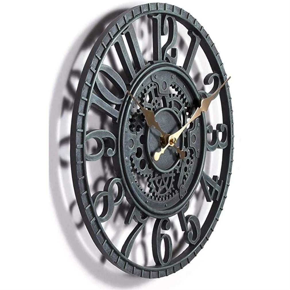 12-Inch Waterproof Outdoor Wall Clock, Analog Style, Sturdy Polyresin Construction, Fits with Rustic,Battery Powered, Easy to Hang — image 4