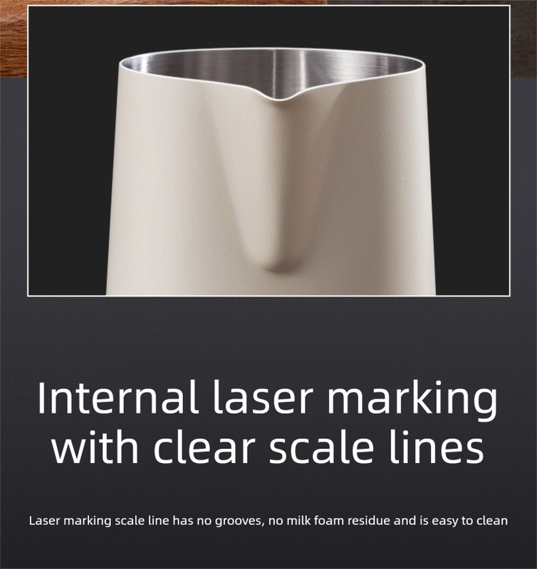 350ml Stainless Steel Milk Frothing Pitcher Pointed Spout Steaming Jug with Measurement Marks for Latte Art Home Baristas White โ image 5