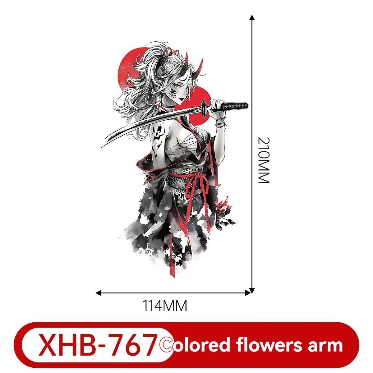 4PCS Half Arm Tattoo Sticker Resin Anime Colorful Waterproof One-time Tattoo Sticker โ image 6