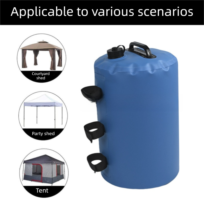 10L(20X30CM) Gazebo Water Weight Bag Green- Portable Refillable Canopy Leg Anchor with Carry Handle, Pole Straps and Anti Backflow Valve for Camping, Marquees โ image 3
