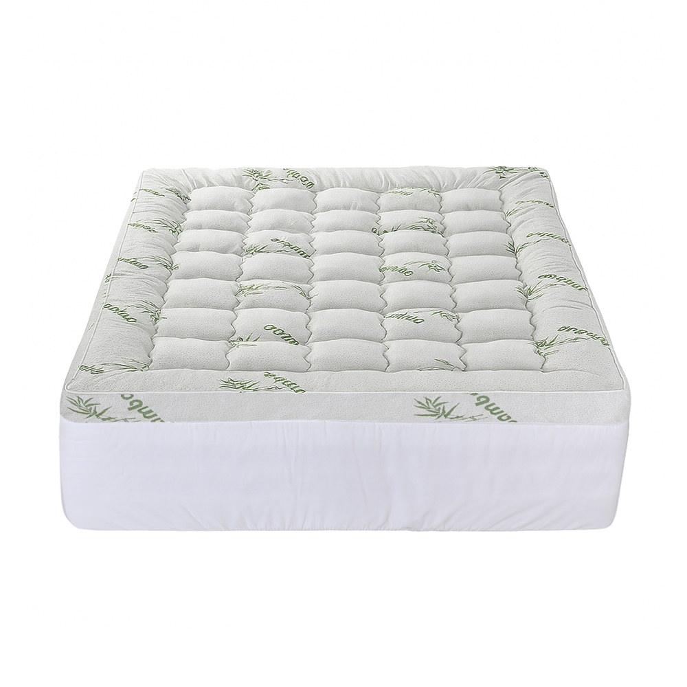 Giselle Bedding 1500GSM Pillowtop Mattress Topper Bamboo Mattress Pad for Back Pain Relief Washable 11cm Thick Bed Cover with 45cm Deep Pocket Queen — image 4
