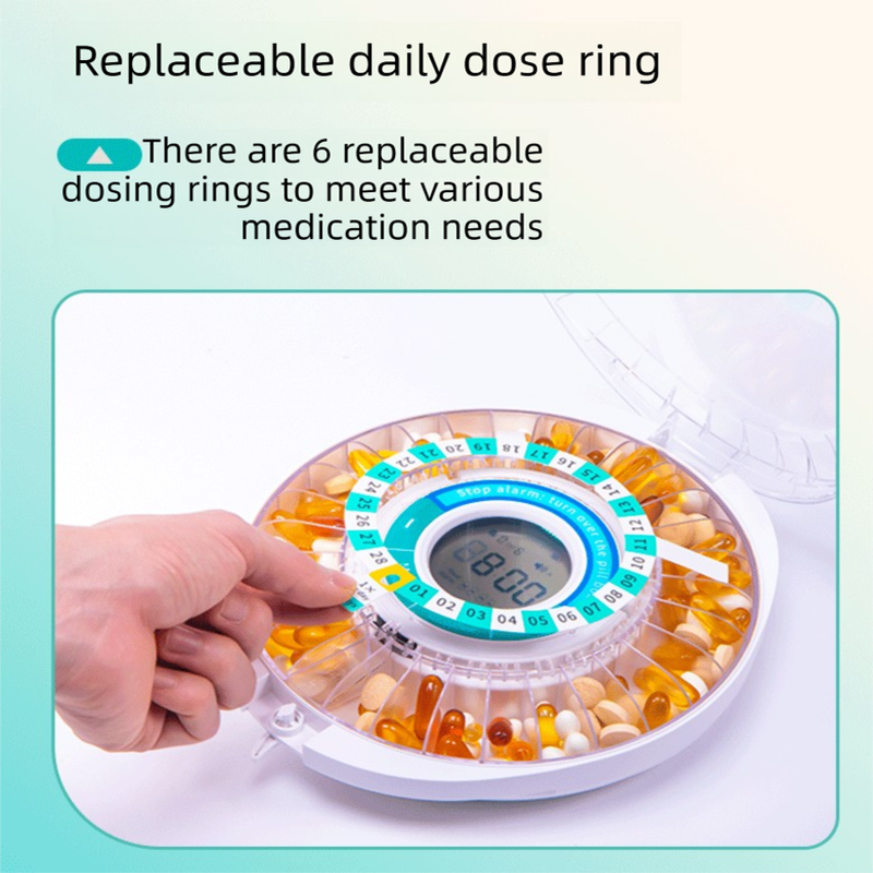 Automatic Rotating Pill Dispenser with Timer Alarm – Multi-Compartment Medication Organizer for Daily Health Management — image 3