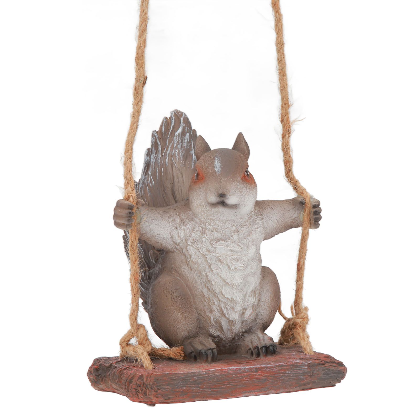 Hanging Squirrel Statues Garden Decor Cute Swing Squirrel Sculpture Outdoor Patio Ornament Animal Resin Figurine Grey Brown — image 3