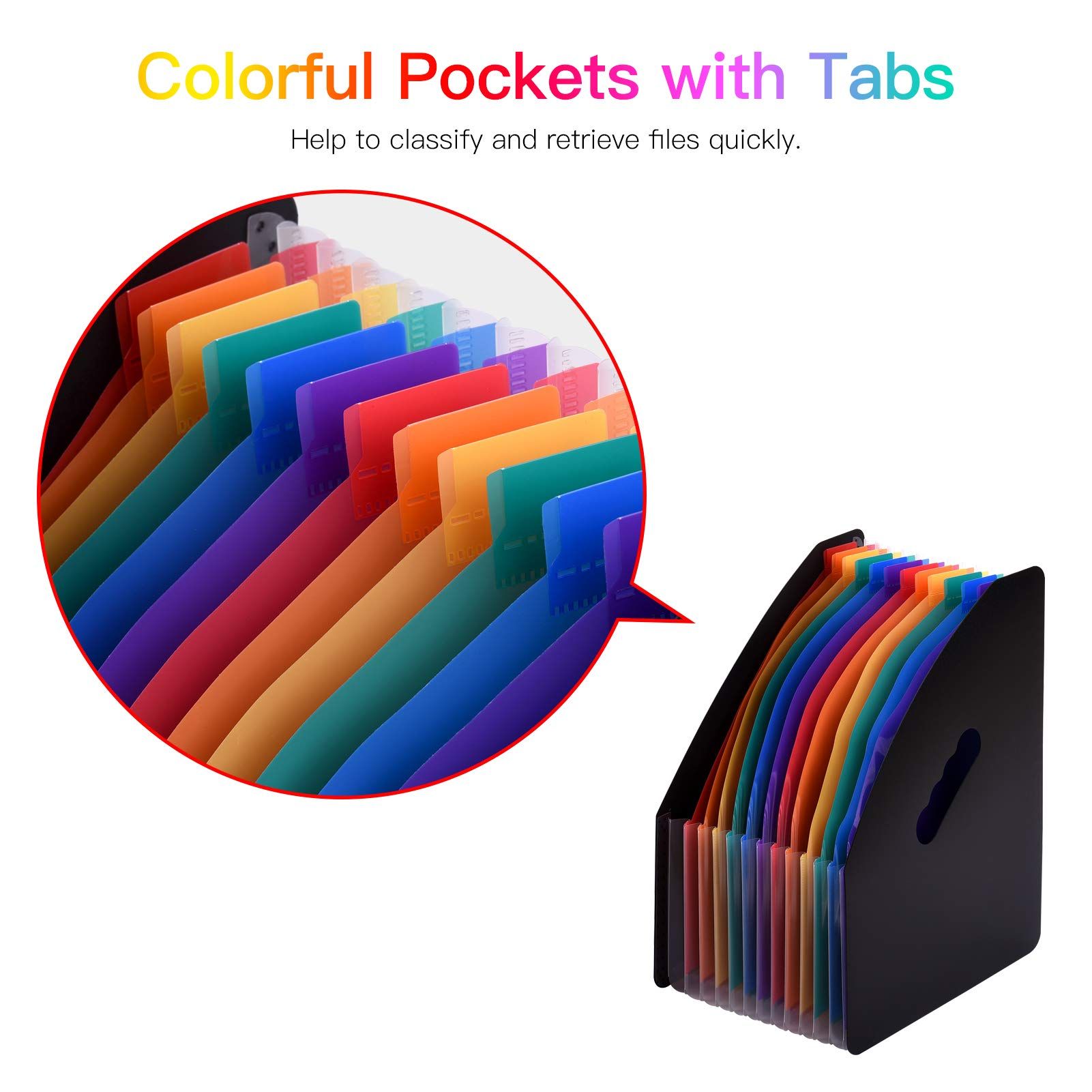 12 Pocket Expansion Folder Accordion File Manager A4 Letter Size File Manager File Rack Rainbow Color — image 4
