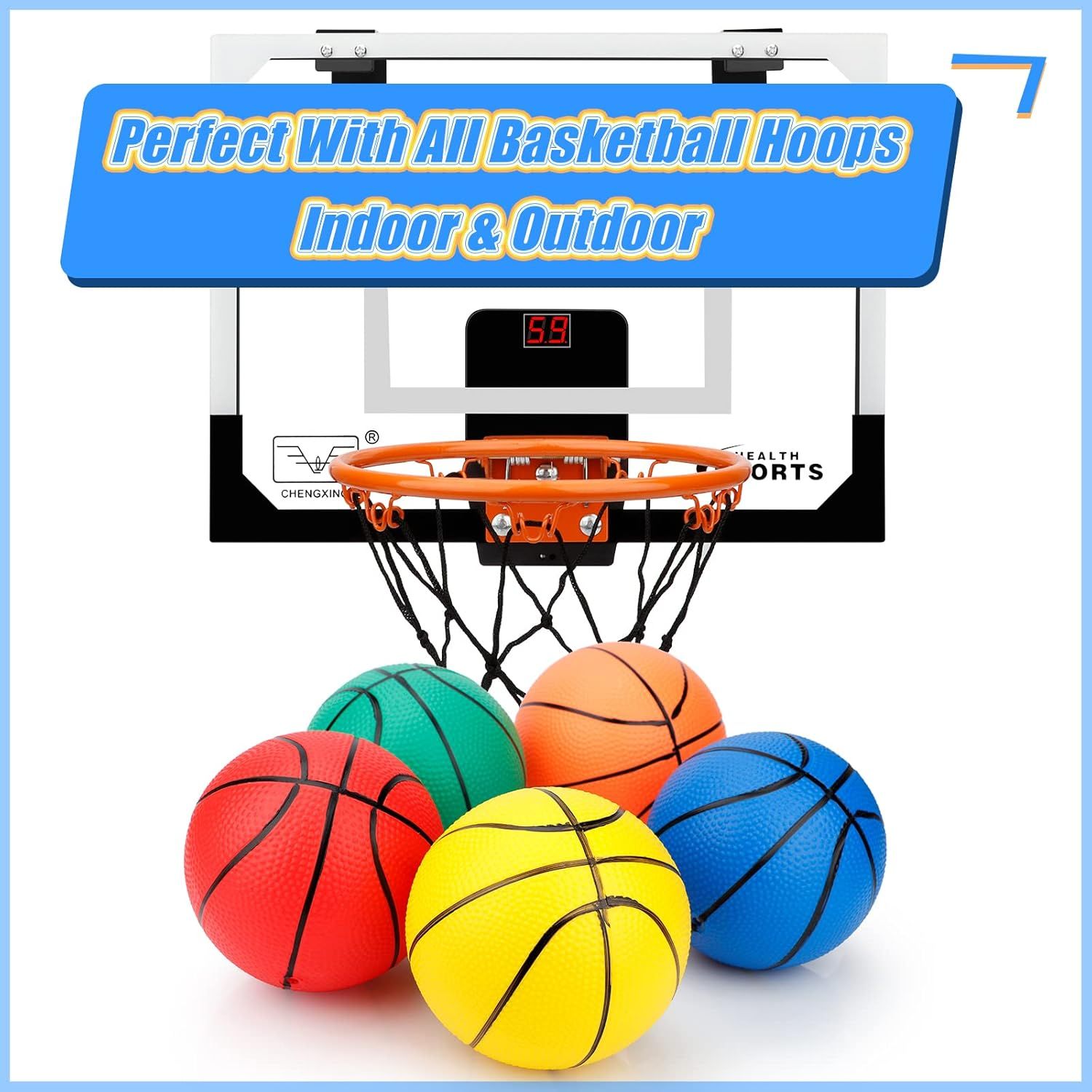 6 Inch PVC Mini Basketball for Indoor Mini Hoops, Soft 6" Rubber Small Repacement Balls for Over Door Hoop Sets, Little Beach Ball for Outdoor Yard Lawn (6 PCS — image 4