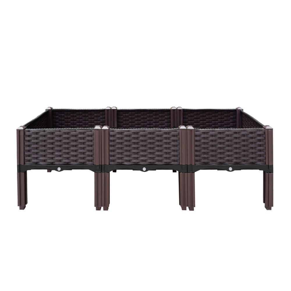 Green Fingers Garden Bed 120x40x36cm PP Planter Box Raised Container Growing Herb — image 3