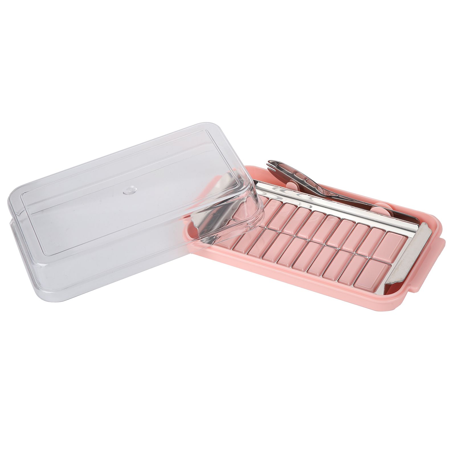 Stainless Steel Butter Cutter Container Butter Storage Box with Transparent Cover for KitchenPink Chassis โ image 4