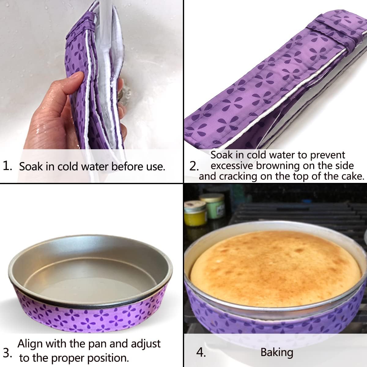 2 Piece Bake Even Cake Strips, Cake Pan Dampen Strips, Cake Pan Strips for Evenly Baked Cakes โ image 4