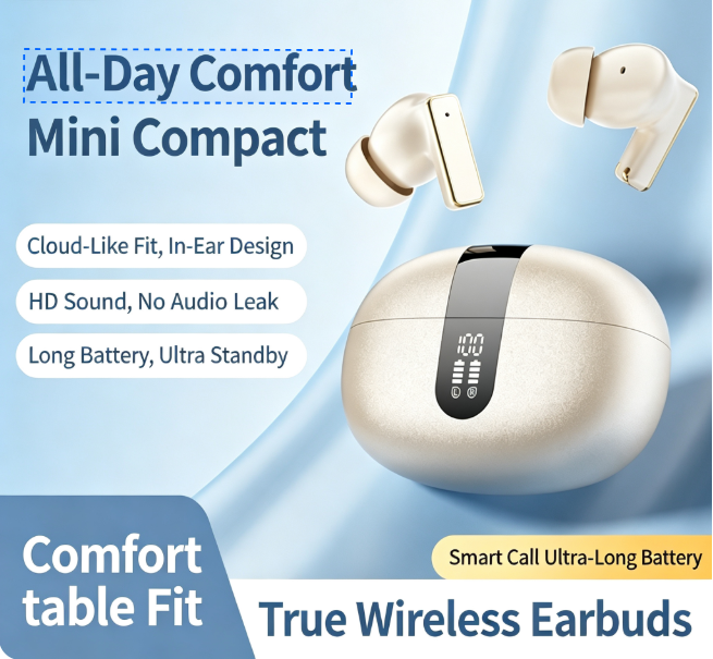 Y8 Bluetooth 6.0 Wireless Heavy Bass Earbuds ENC Noise Cancelling In Ear Headphones,black — image 4