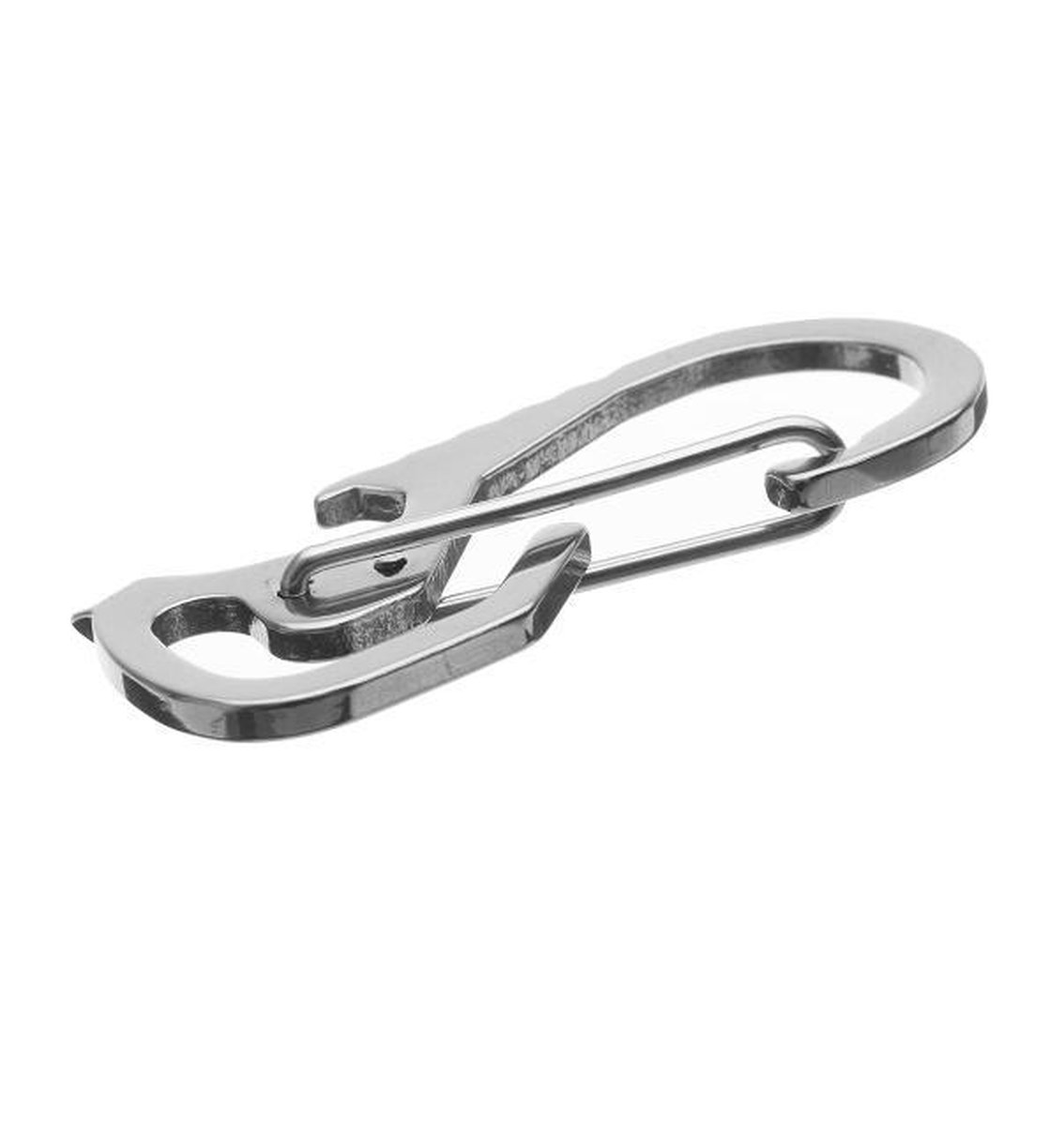Carabiner / keychain with bottle opener - Silver