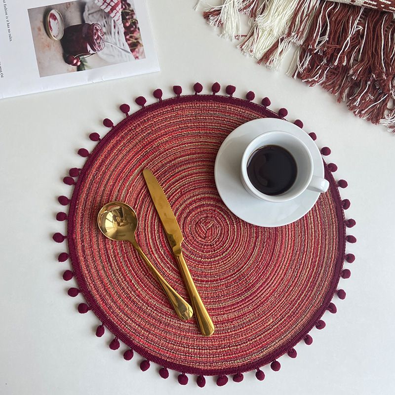 Textured Placemats 15 Inches Round, Set of 4 – Modern Traycloth Table Mats for Home, Dining Room Décor, Banquets, Indoor — image 3
