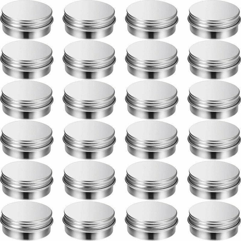 50Pcs Durable Silver Aluminum Cosmetic Pot Lip Balm Jar Containers Empty Tin - 10ML β image 6
