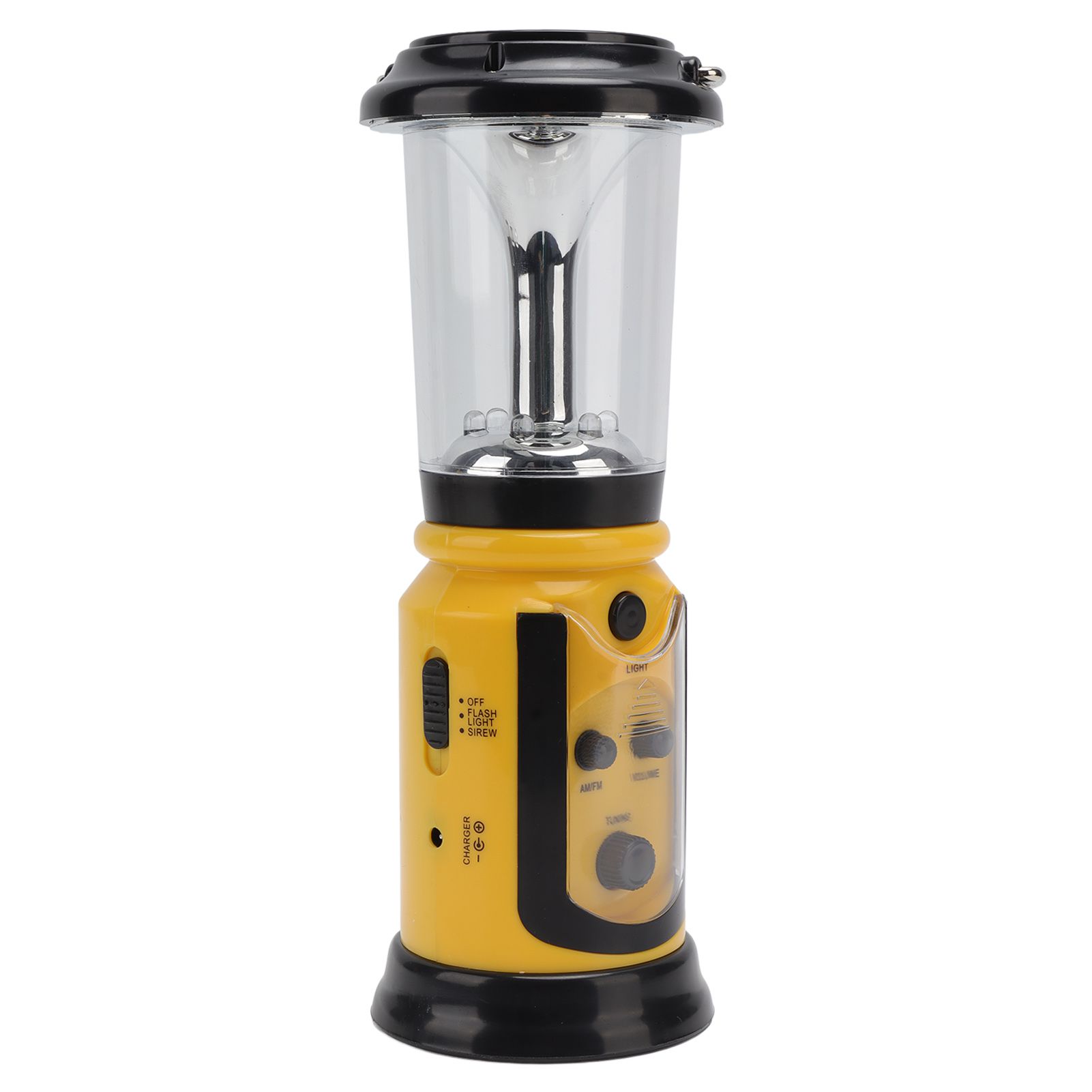 Radio Lantern Hand Crank USB Rechargeable Multi Functional AM FM Emergency Radio LED Flashlight for Camping Hiking Yellow โ image 4