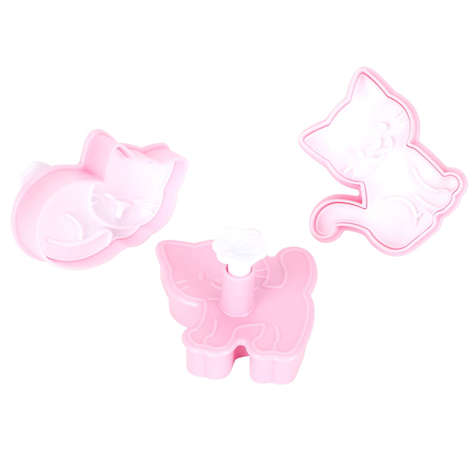 3pcs Cartoon Cat Shaped Cookies Molds DIY Baking Biscuit Mold Set Baking Accessory — image 3