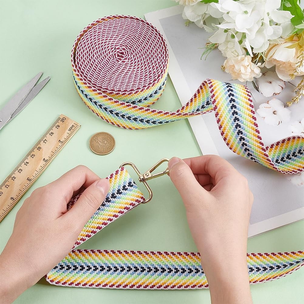 5 Yards Polycotton Jacquard Arrow Ribbon Clothes Accessories Olive 1-1/2 inch(38mm) — image 3