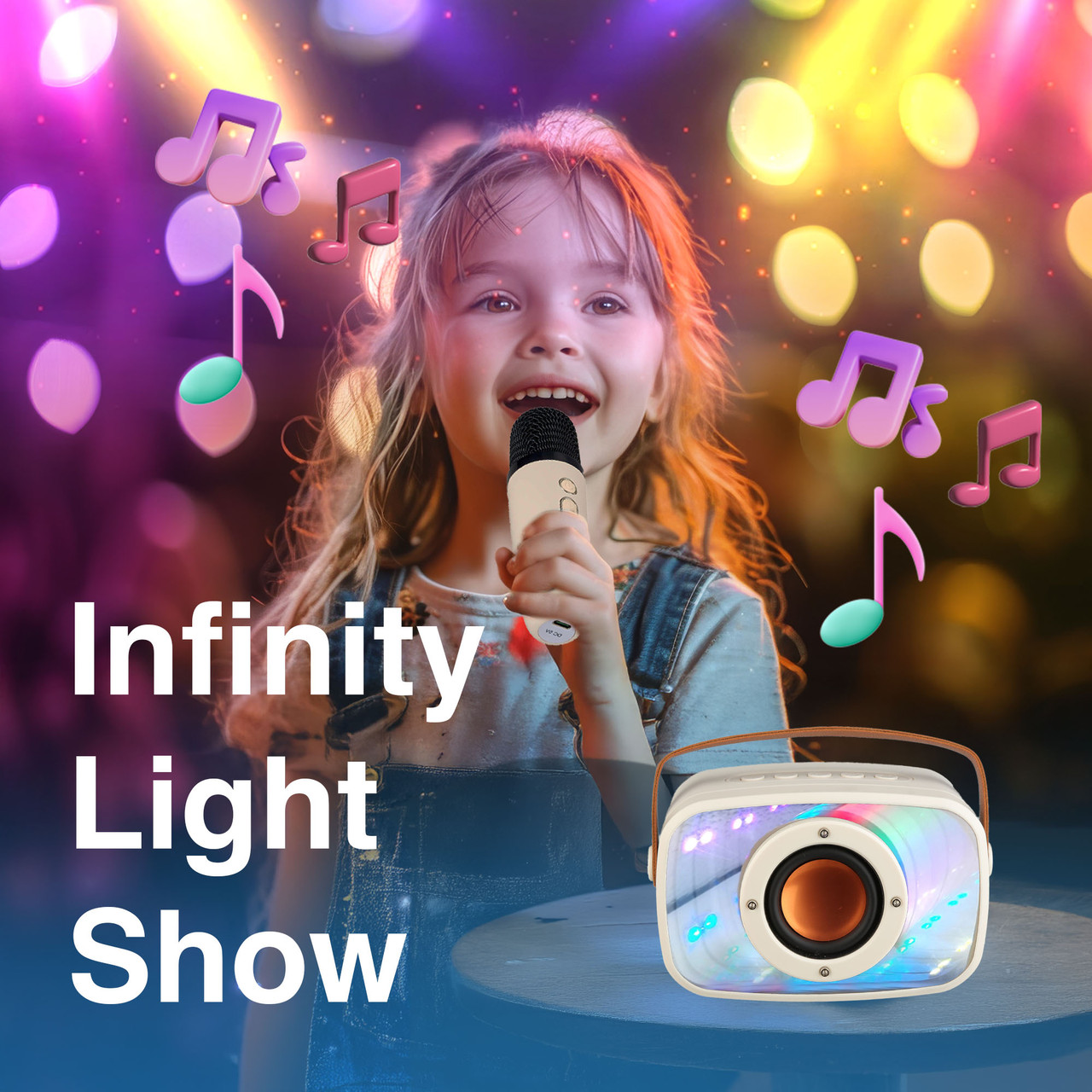 Laser Infinity Karaoke Speaker with Wireless Mic — image 2