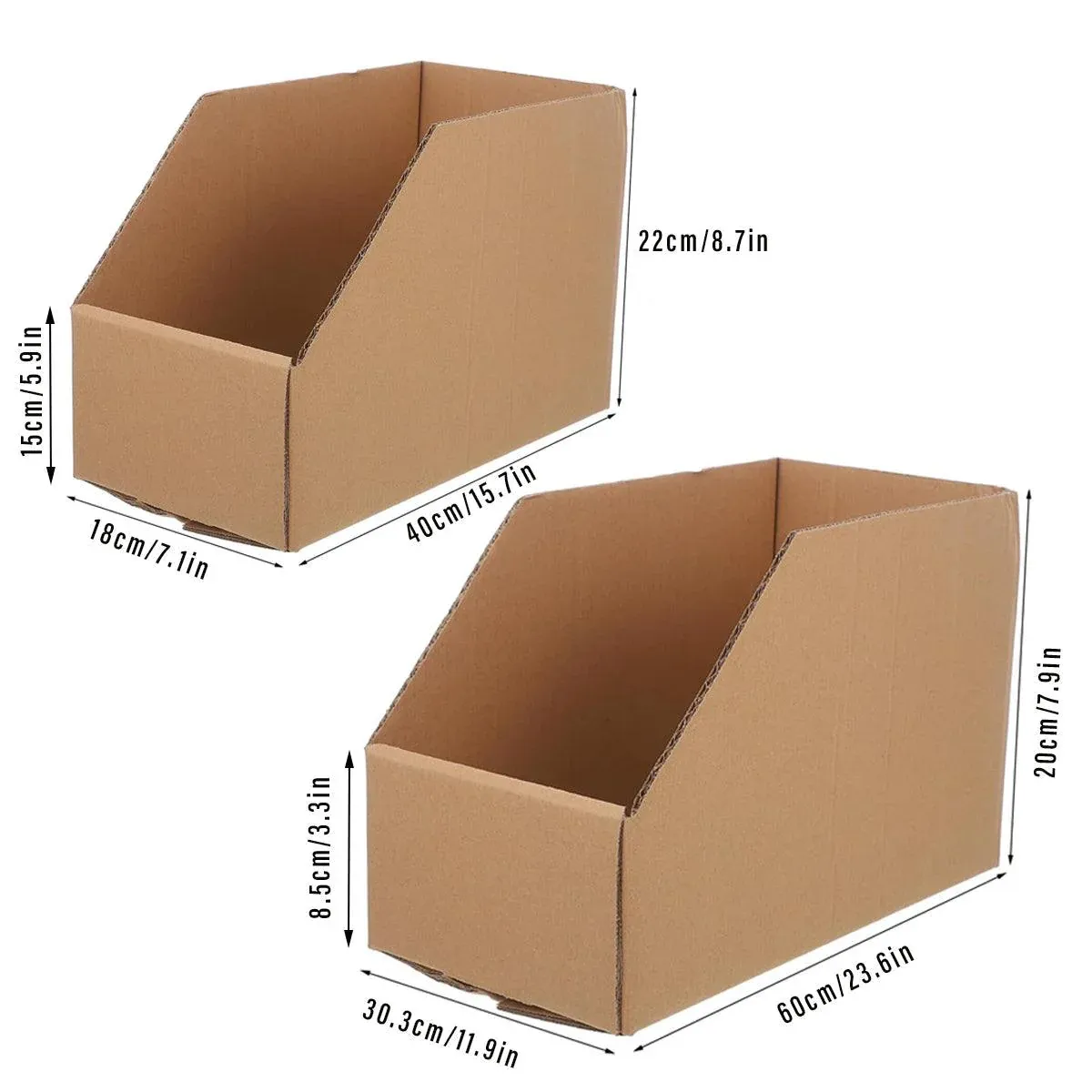 10pcs Slanted Display Boxes for Sorting Organising Storage Containers Organizer - 60cm x 30cm x 20cm โ image 3