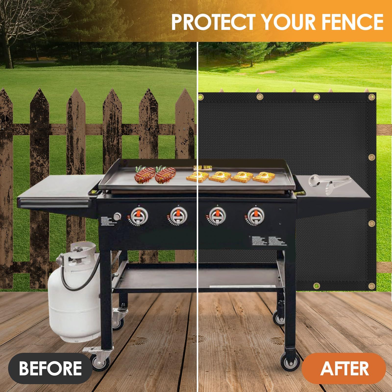 Fireproof Grill Heat Shield to Protect Deck Fence from Grill Heat, Heat Shield for Wood Stove, Stove Wall Protector Fridge, BBQ Grill Mat Accessories โ image 5