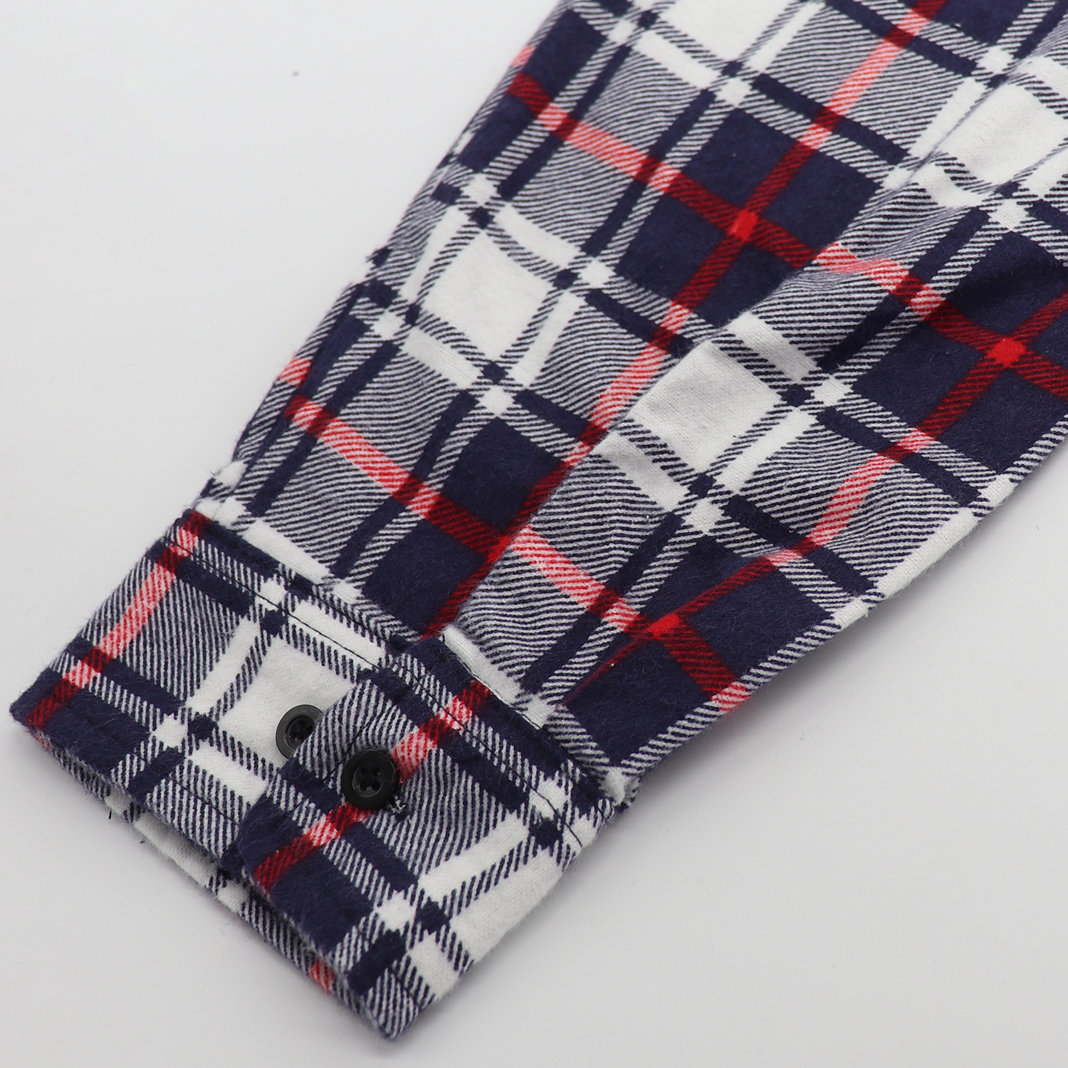 Men's 100% Cotton Flannelette Shirt Long Sleeve Plaid Check Flannel w Pockets, Snowfall Navy Plaid, S โ image 6