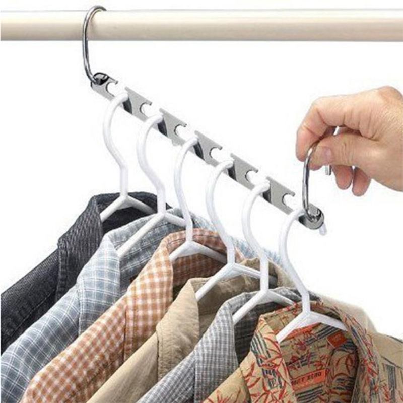 Space Saving Hangers Metal Hanger Magic Cascading Hanger Closet Clothes Organizer Multi functional folding clothes hanger(4 Pack) — image 5