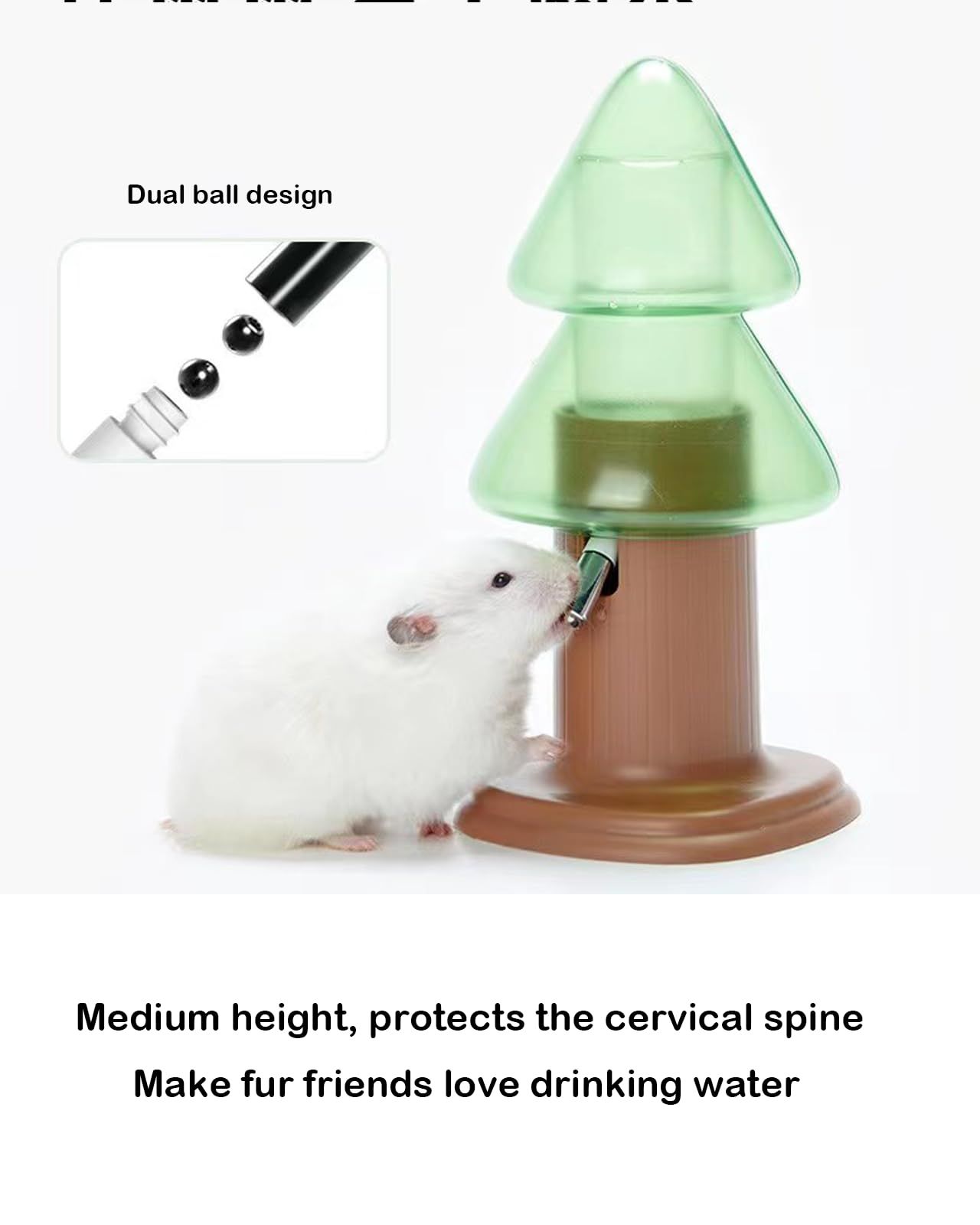 Hamster Water Bottle, Glass Water Bottle with Stand for Syrian Dwarf Hamsters Small pet Rodents, Brown โ image 2