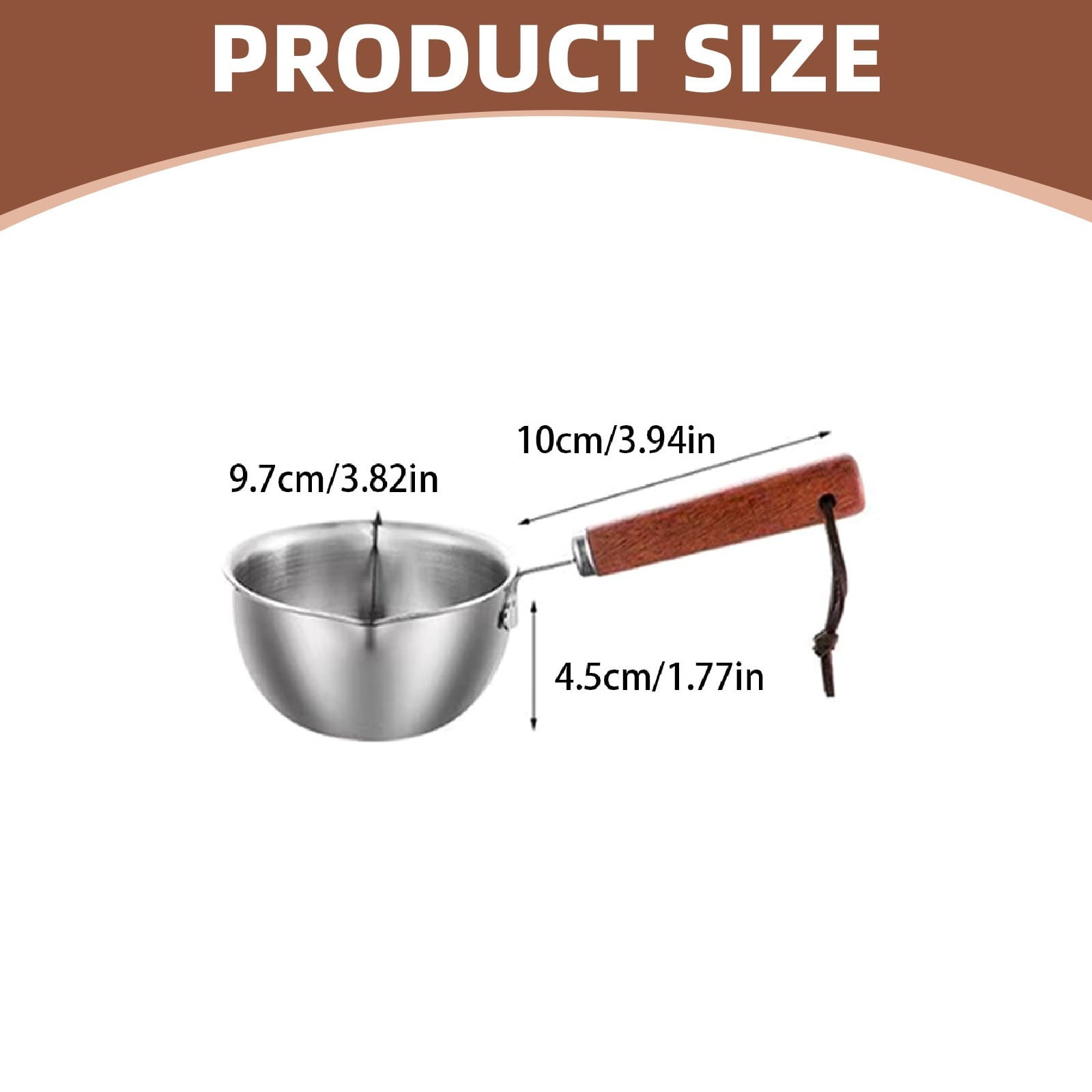 Cooking Utensils, Stainless Hot Oil Pot with Wooden Handle New Oil Pot Container for Kitchen Cooking Oil Strainer Pot A โ image 3