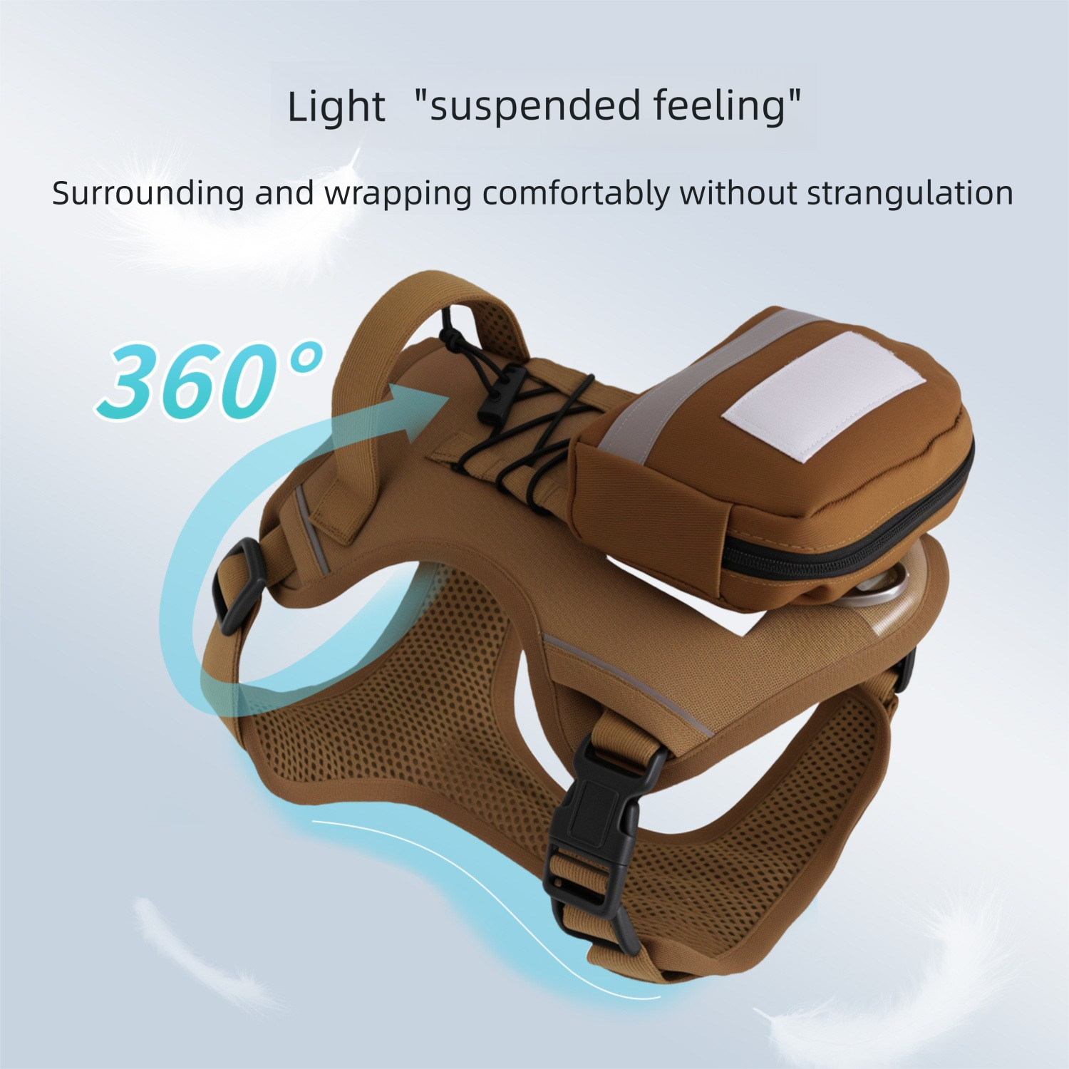 Dog Harness with Backpack and Leash Set - Size L Adjustable Breathable Mesh Pet Vest with Reflective Trim, Storage Pouch and Control Handle for Walking and โ image 3