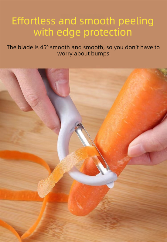 2 Pcs Grey Multi-Functional Vegetable & Fruit Peeler – Stainless Steel Blade with Ergonomic PP Handle (60g) — image 3
