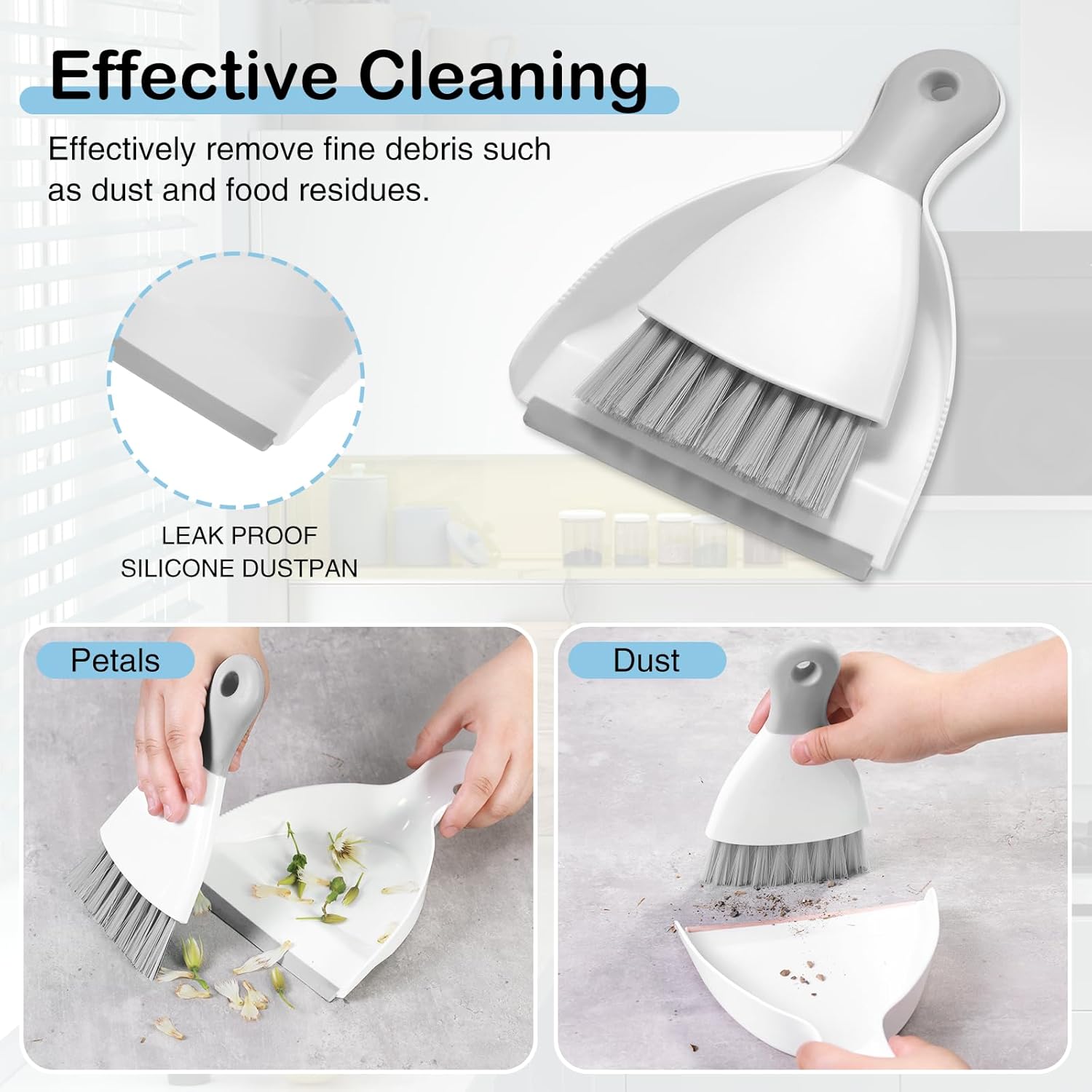 Compact Broom and Dustpan Set with Mini Hand Brush - Portable Cleaning Kit for Home Office Desks Keyboards Sofas Kitchens Pets and More — image 4
