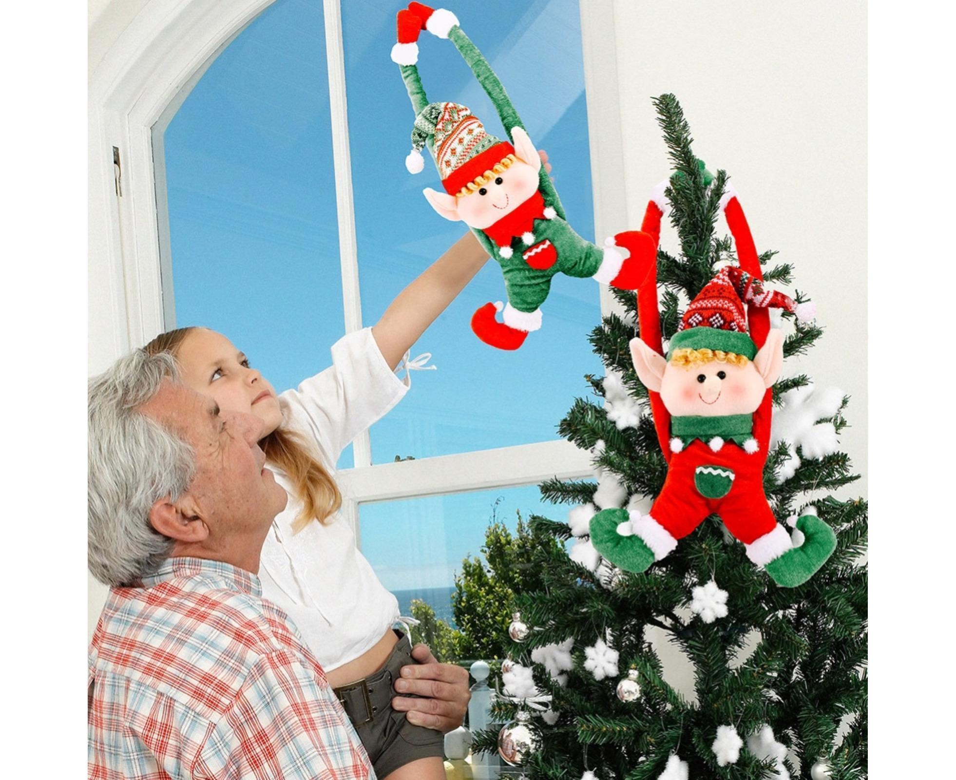 Cartoon Curtain Buckle Door Handle Pendant Holiday Decor Christmas Ornament Gift-Red — image 3
