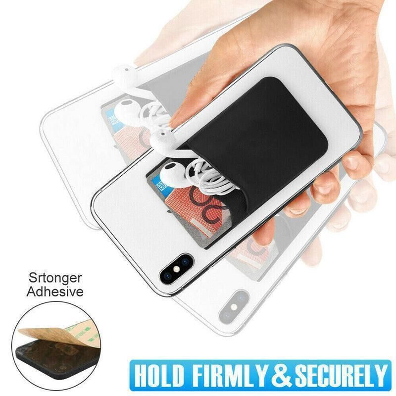 Silicone Phone Card Holder Double Layer Adhesive Wallet with 3M Backing - Black — image 5