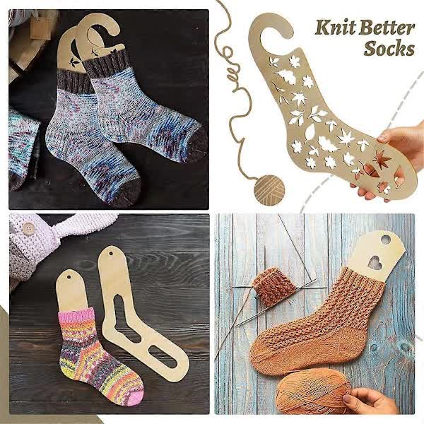 pcs Wooden Sock Blockers for Knitting, Adjustable Sock Blockers for Knitting Blockers Knitting Crochet S — image 3
