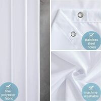 pc mildew resistant shower curtain washable waterproof fabric large polyester shower curtains for bathtub or bathroom white 200 × 220cm — image 3