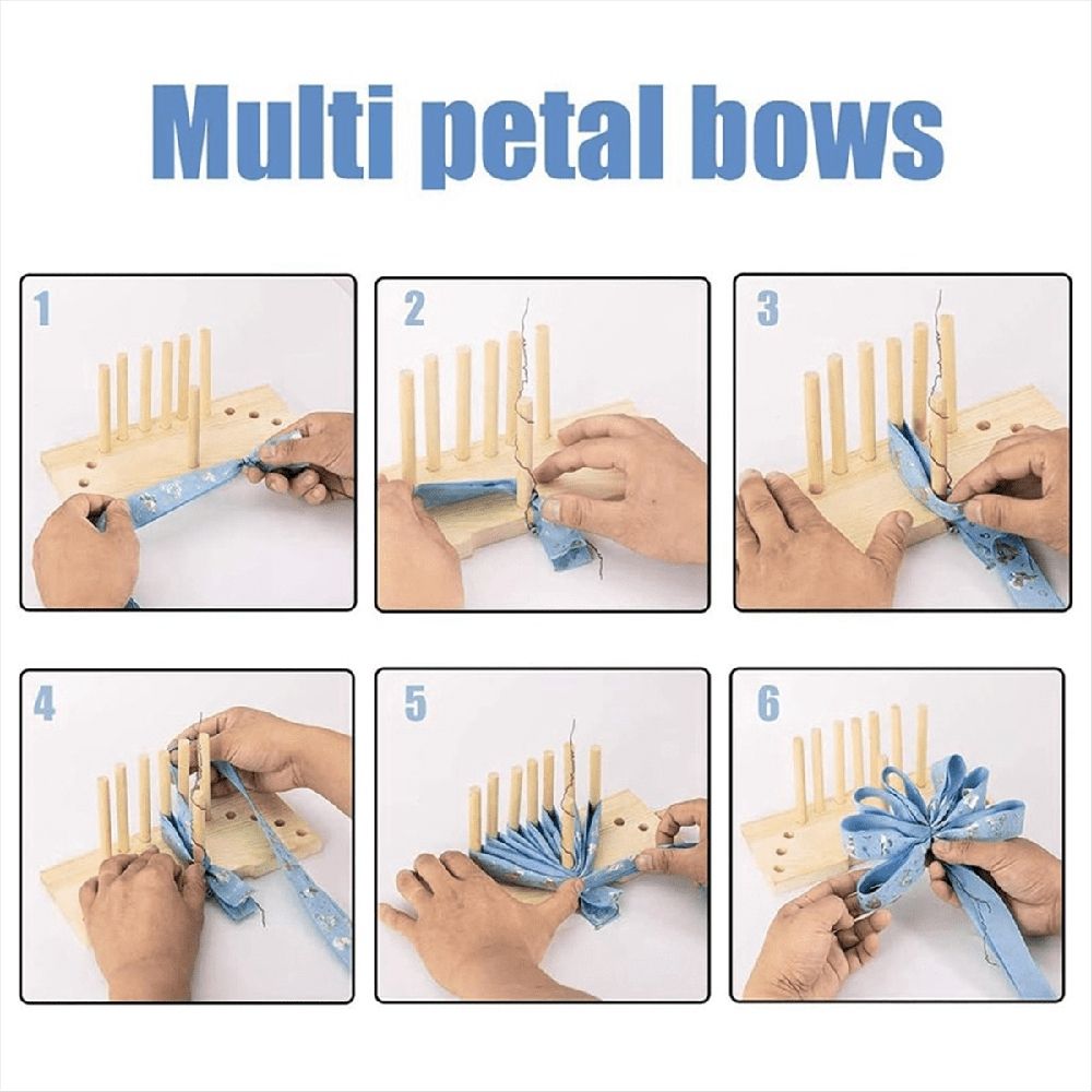 Double Sided Bow Maker for Ribbon, Bow Maker Wooden Wreath Bow Maker Tool Portable Bow Tie Machine — image 2