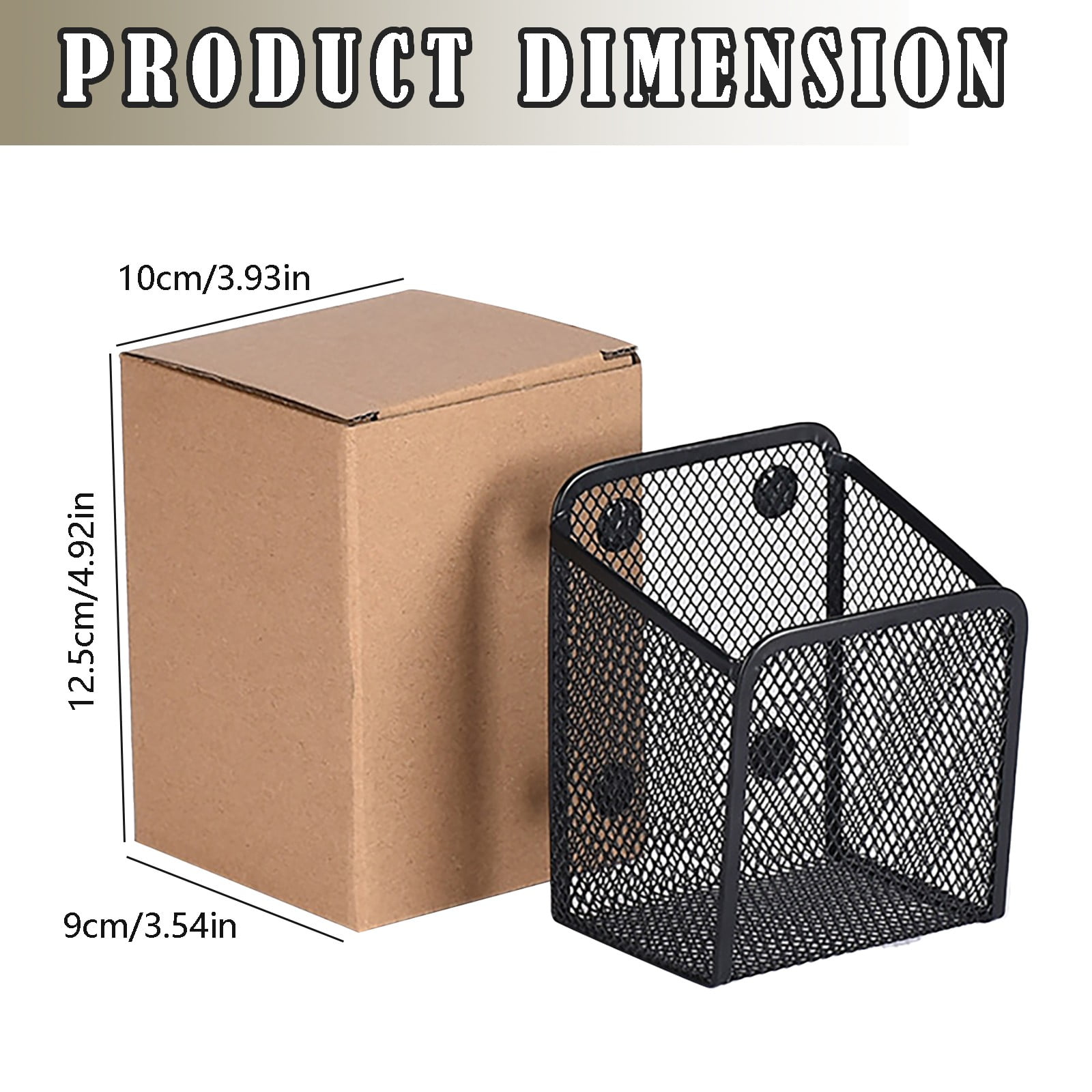 Magnetic Mesh Pencil Holder, Strong Metal Pen Organiser for Whiteboards, Refrigerators and Lockers, Black โ image 3