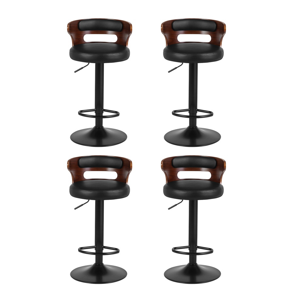 Artiss 4x Bar Stools Gas Lift Faux Leather — image 3