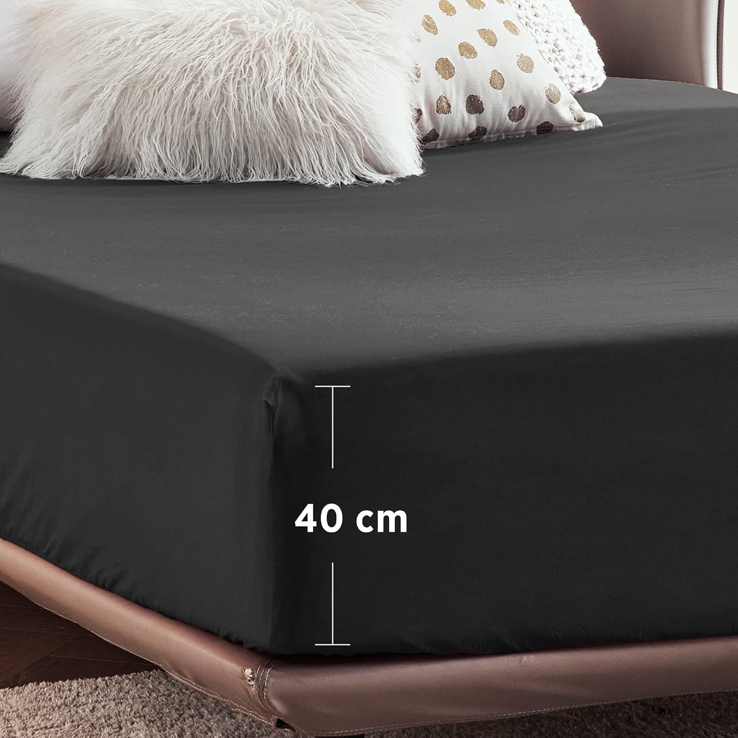 2000TC Hotel Quality Fitted Sheets - 2 Piece Fitted Sheets -Breathable Bedding - Wrinkle, Fade, Stain Resistant- 16inch/40cm Deep Pocket Fitted Bed — image 5