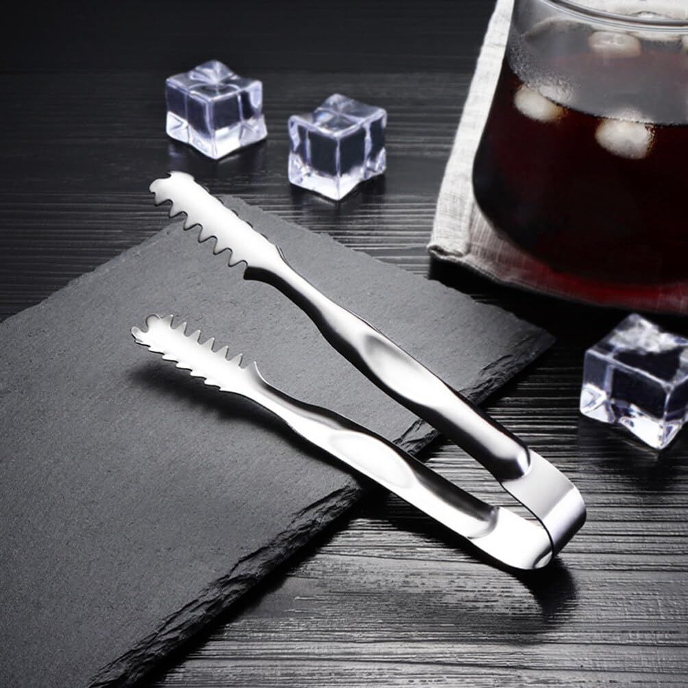 3 PCS Stainless Steel Ice Tongs with Teeth, 8 Inch Serving Tongs Apppetizer Tongs for Coffee Bar, Tea Party, Desserts Party — image 2
