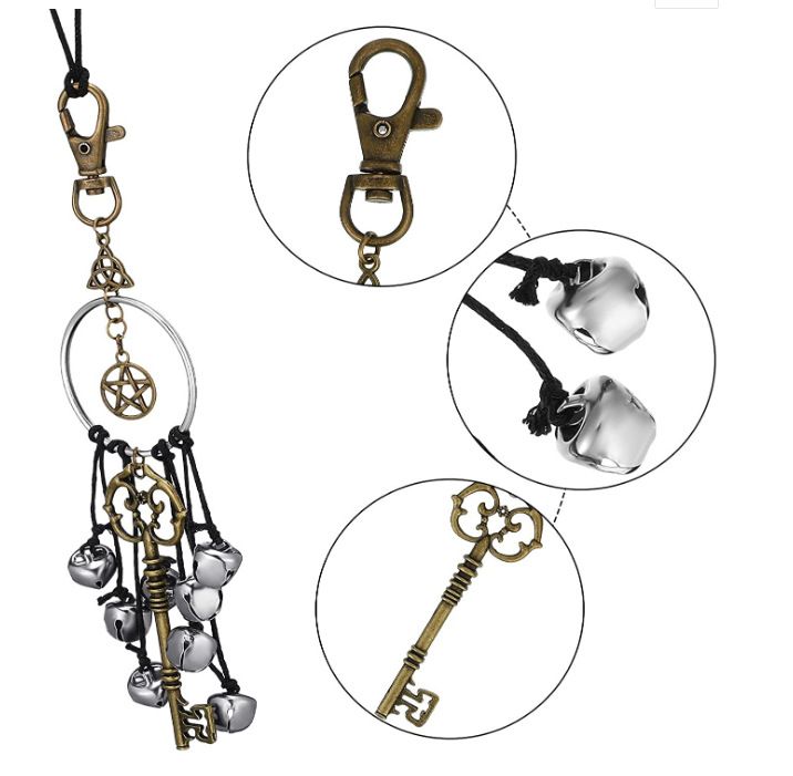 Witch Bells for Door Witchcraft Bells Supplies Wiccan Decor Altar Bell Antique Magic Keys Witchy Wicca Home Protection โ image 3