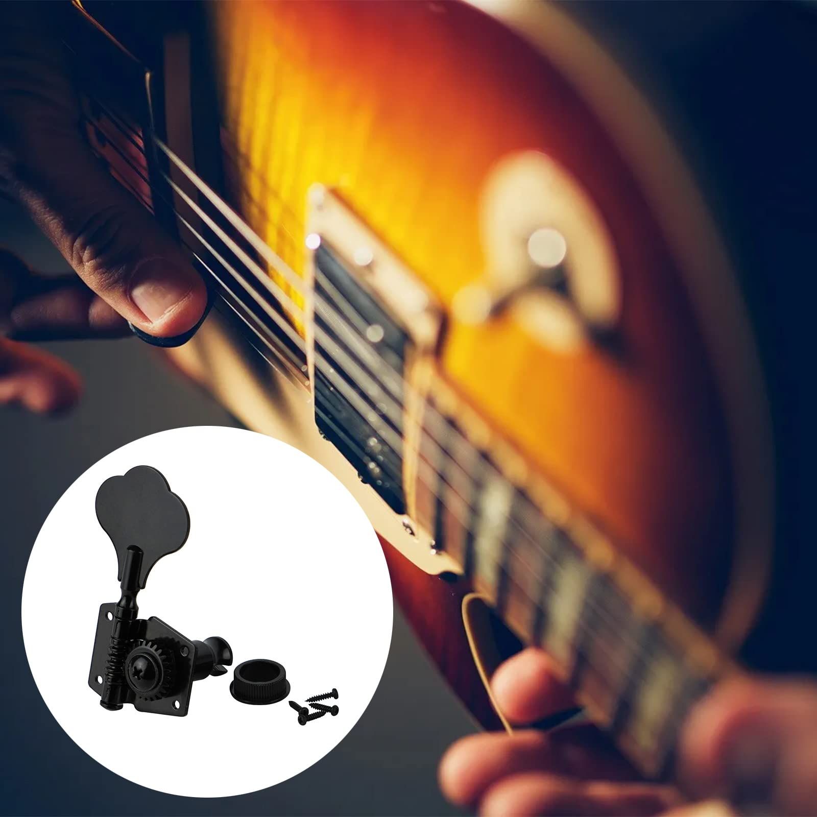 Bass Tuner Electric Bass Tuning Peg Guitar Opened Machine Head Knobs Replacement for 4 String Jazz Right/Left Hand bass Tuners — image 3