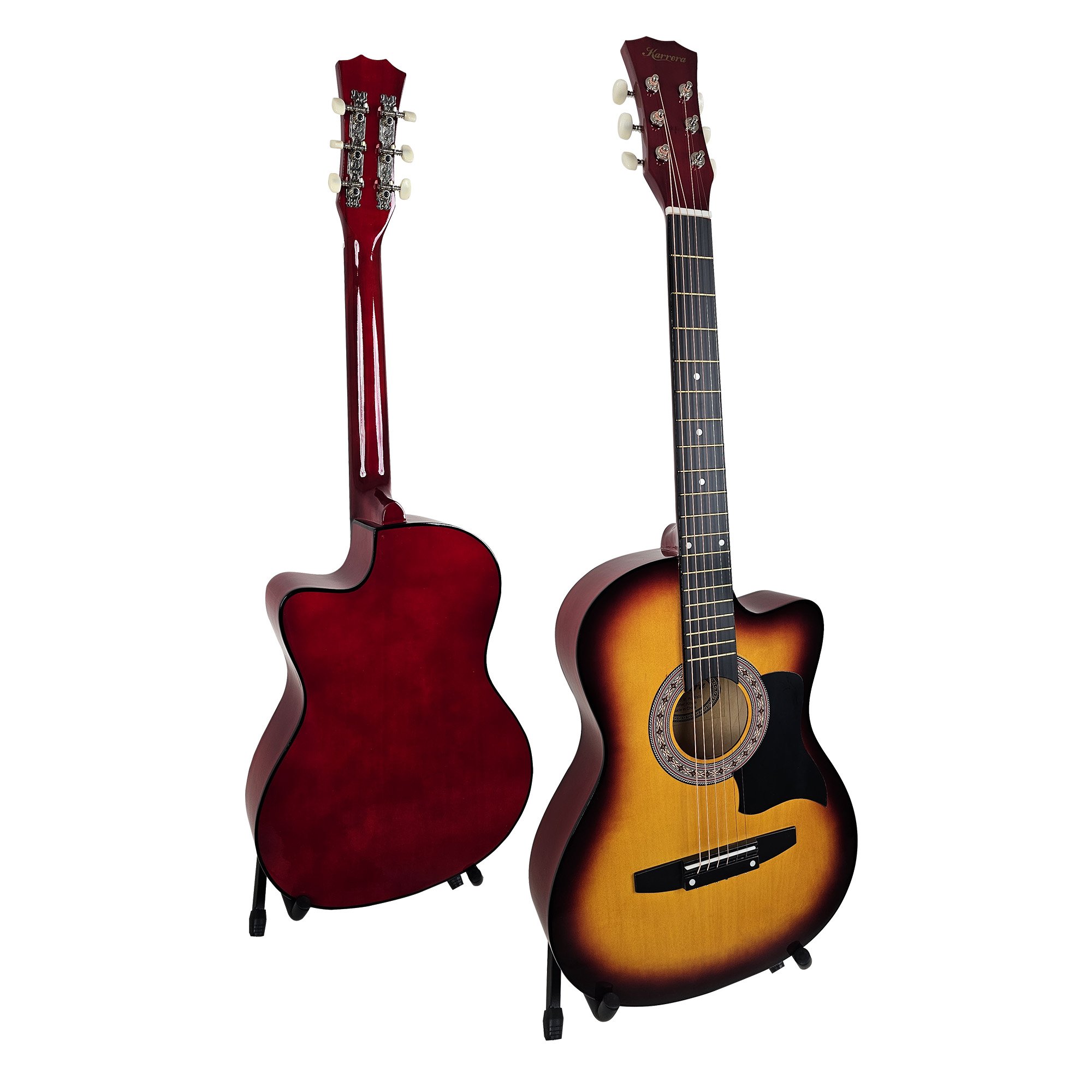 Karrera 38in Pro Cutaway Acoustic Guitar with Bag Strings - Sun Burst โ image 2