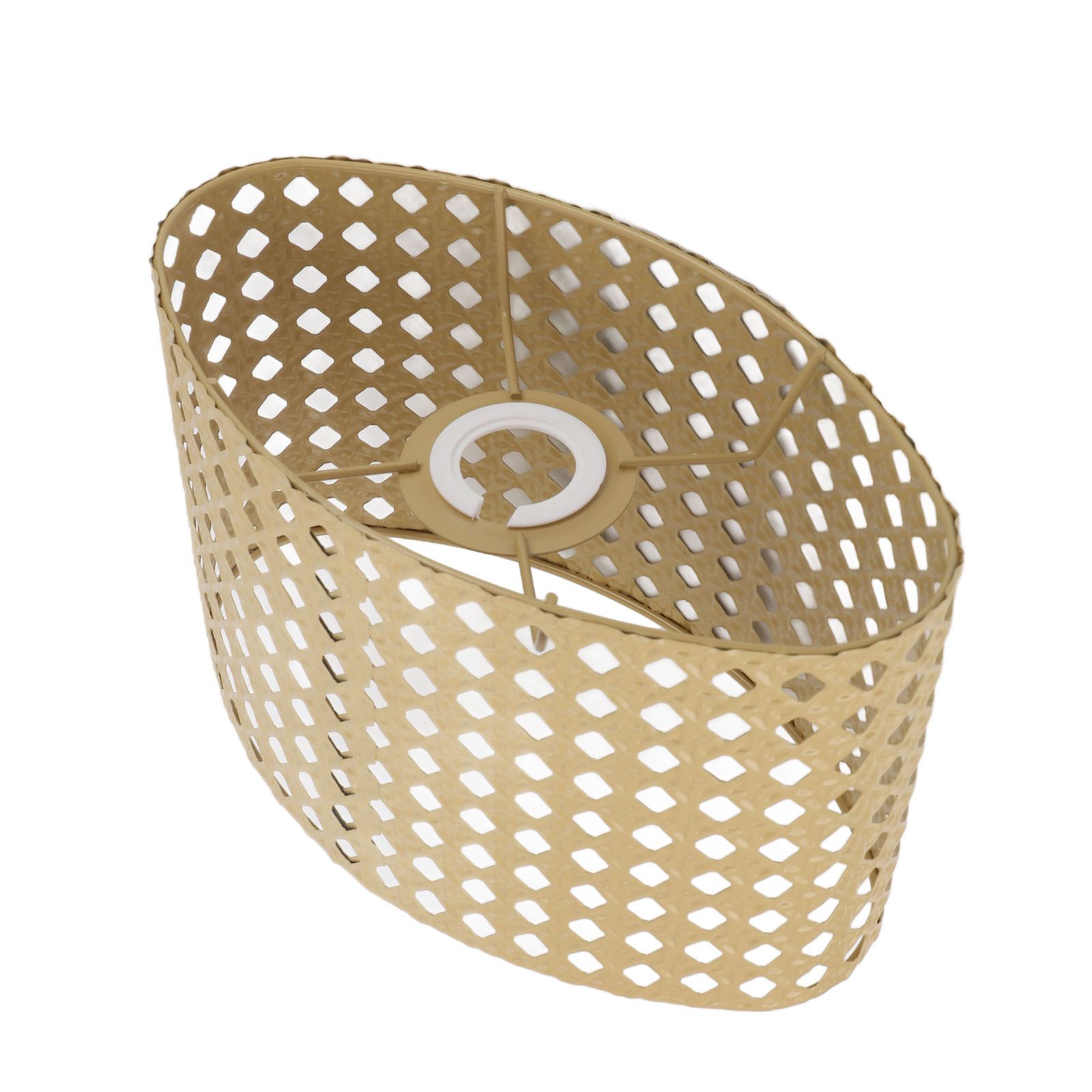 Iron Hollow Oval Lampshade Metal Engraving Hollow Lampshade Compatible for E27 E14 Caliber Lampholders Yellow โ image 2